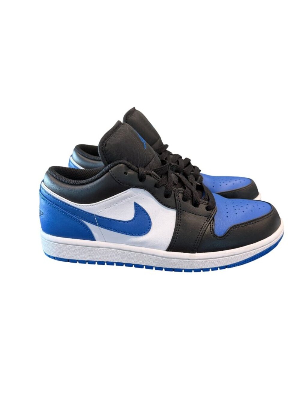 Nike Air Jordan 1 Low Royal Toe White Black Blue 553558-140 Men's Size 8 / Women